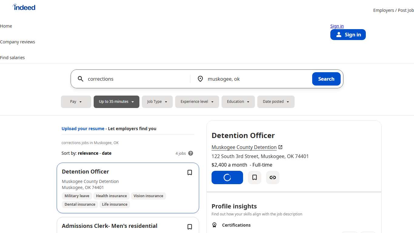 Corrections Jobs, Employment in Muskogee, OK | Indeed